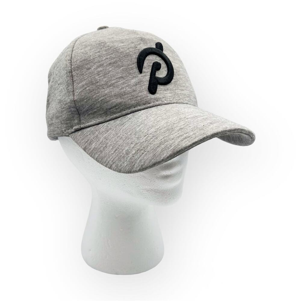 Peloton Grey Black Embroidered Front Logo Baseball Hat Unisex One Size